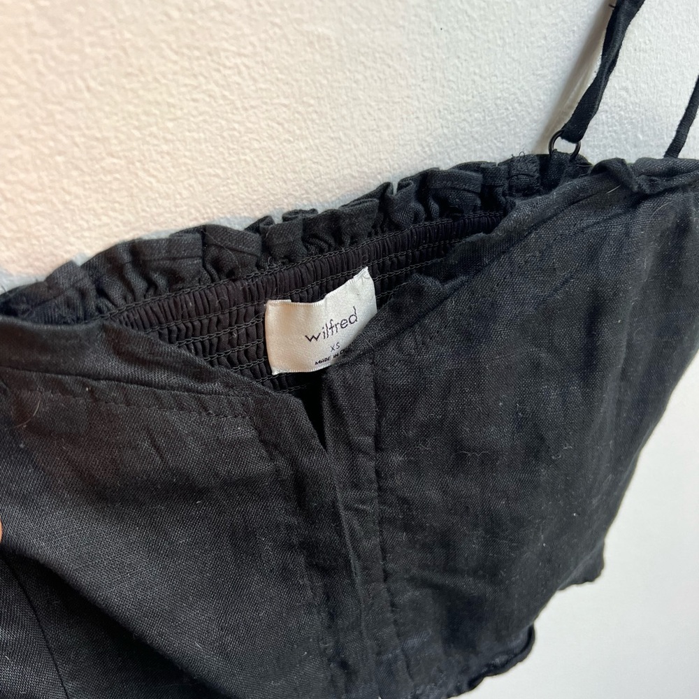 Aritzia black linen crop top XS - Picture 4 of 6